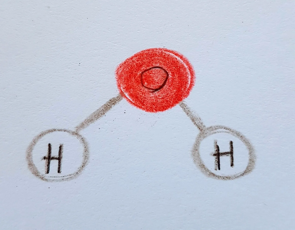 Wasser H2O Molekül Zeichnung Wassermolekül