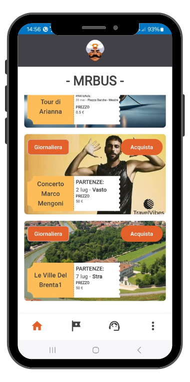 applicazione mr bus aperta su smartphone