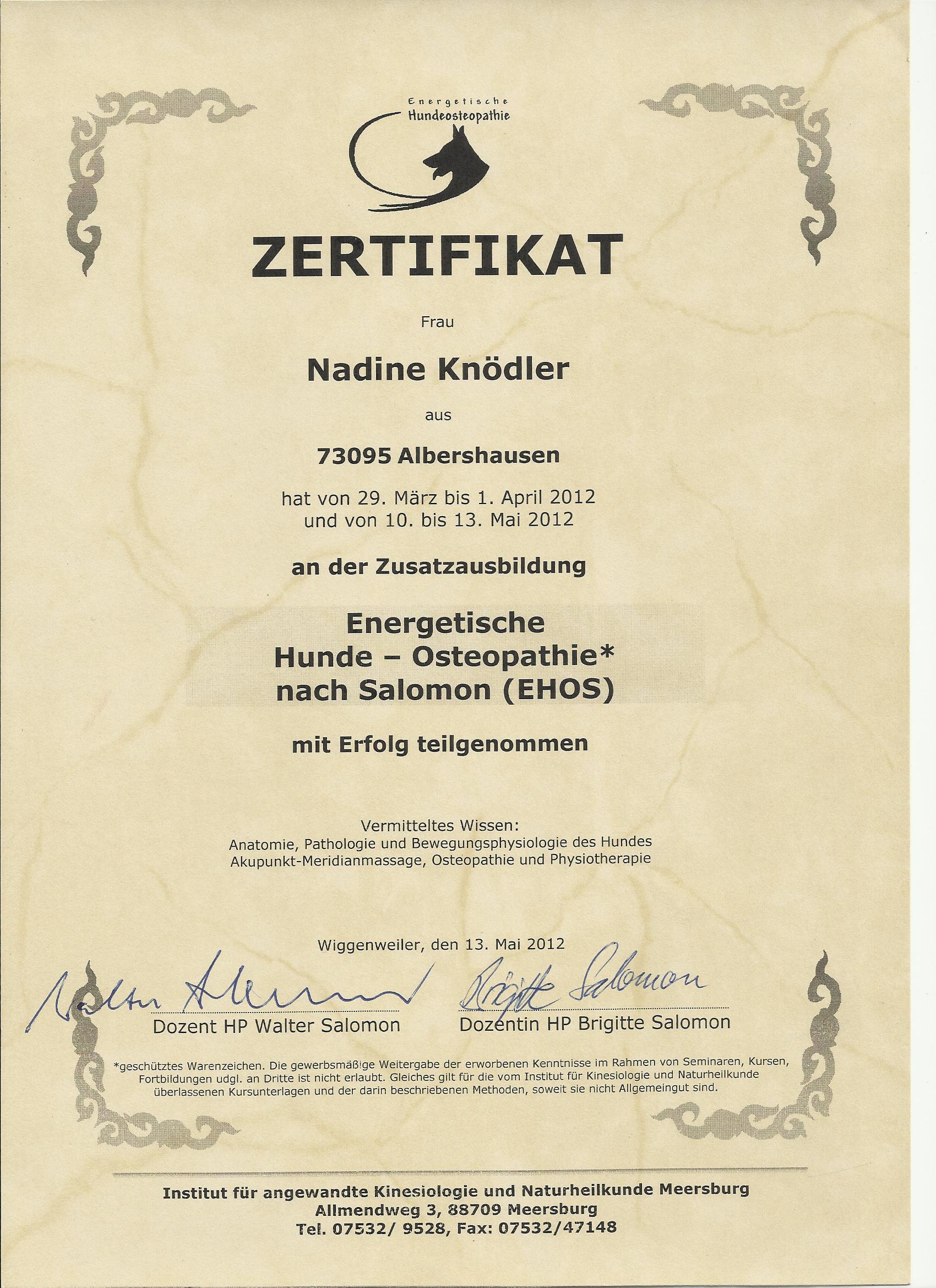 Hundeosteopathin Nadine Zetterer