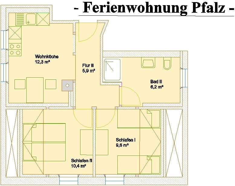 Draufsicht der Ferienwohnung Pfalz Draufsicht der Ferienwohnung Pfalz