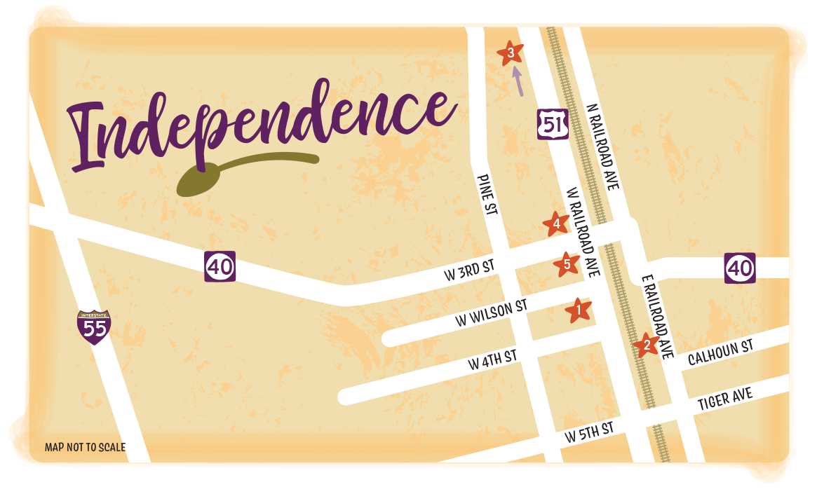 Independence Restaurants Map