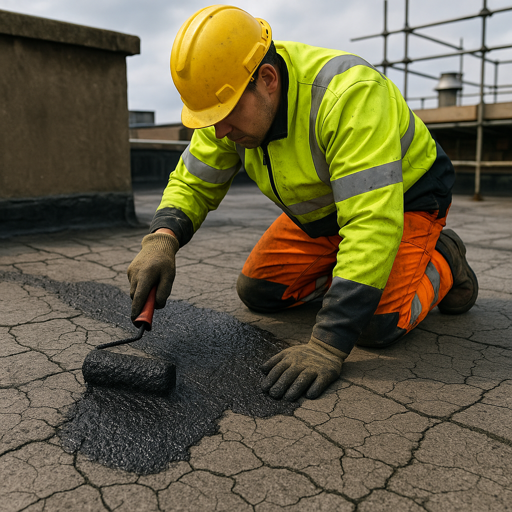 Hamilate in workplace environment with workman