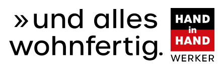 Schwarze Typo-Grafik mit dem Claim.
