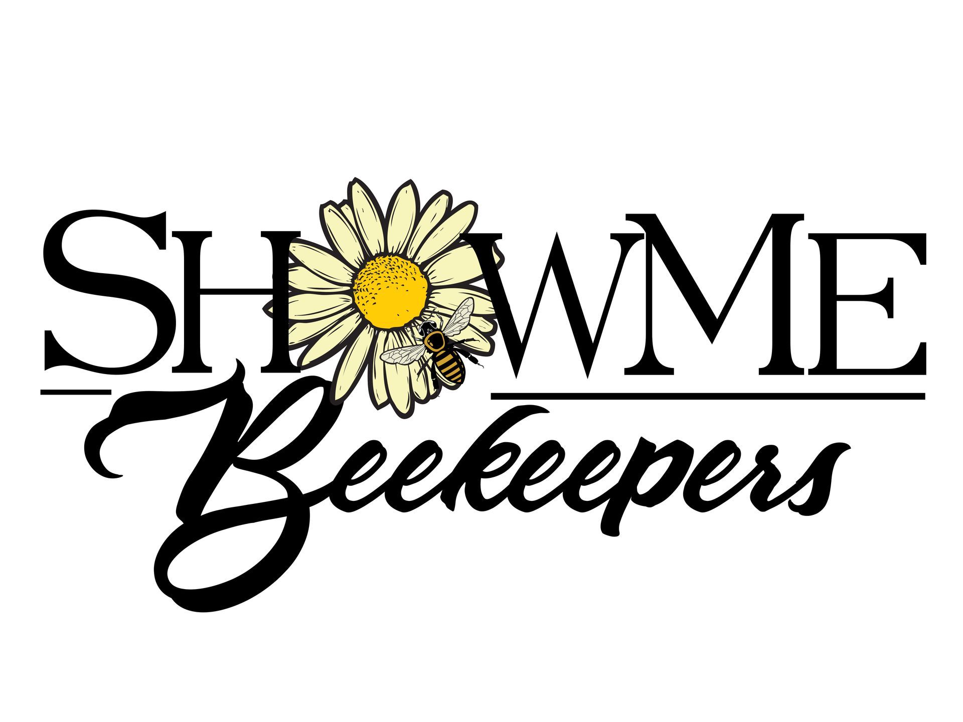 Show Me Beekeepers Logo with black lettering