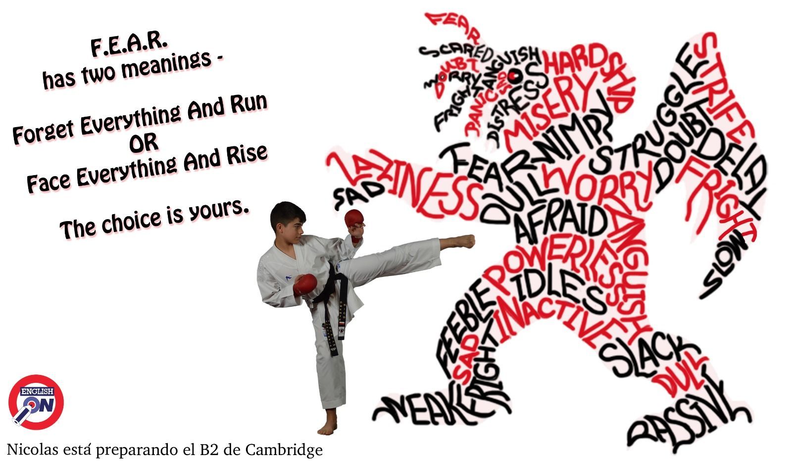 Meme motivador de Academia English On de Astillero