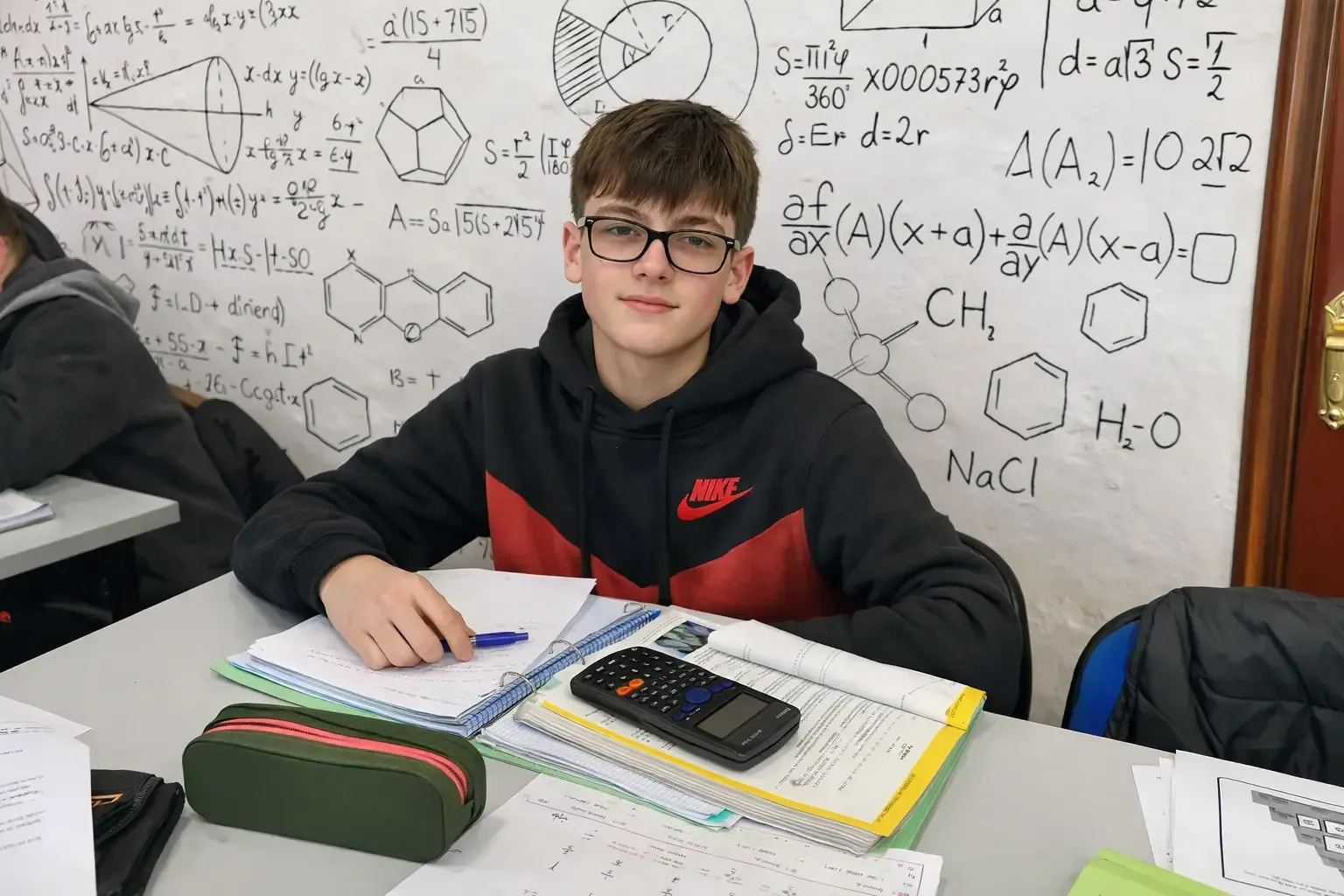 Estudiante en aula de clases particulares de la academia EnglishOn de Astillero