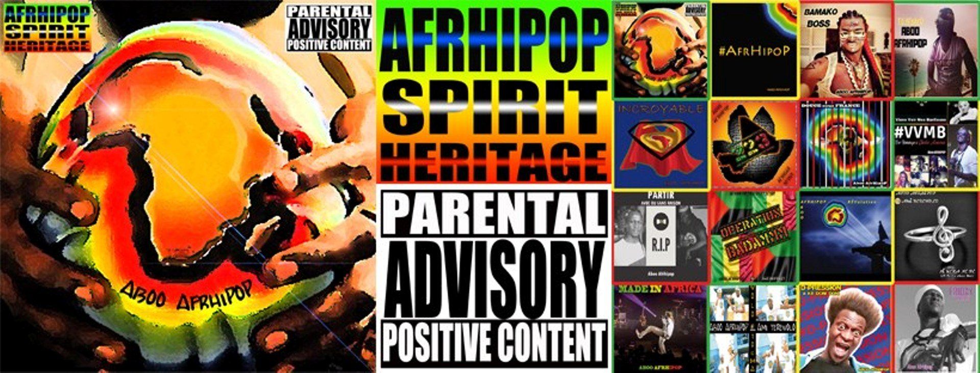Image de couverture de site Officiel Aboo Afrhipop avec cover de l'album Afrhipop Spirit Heritage