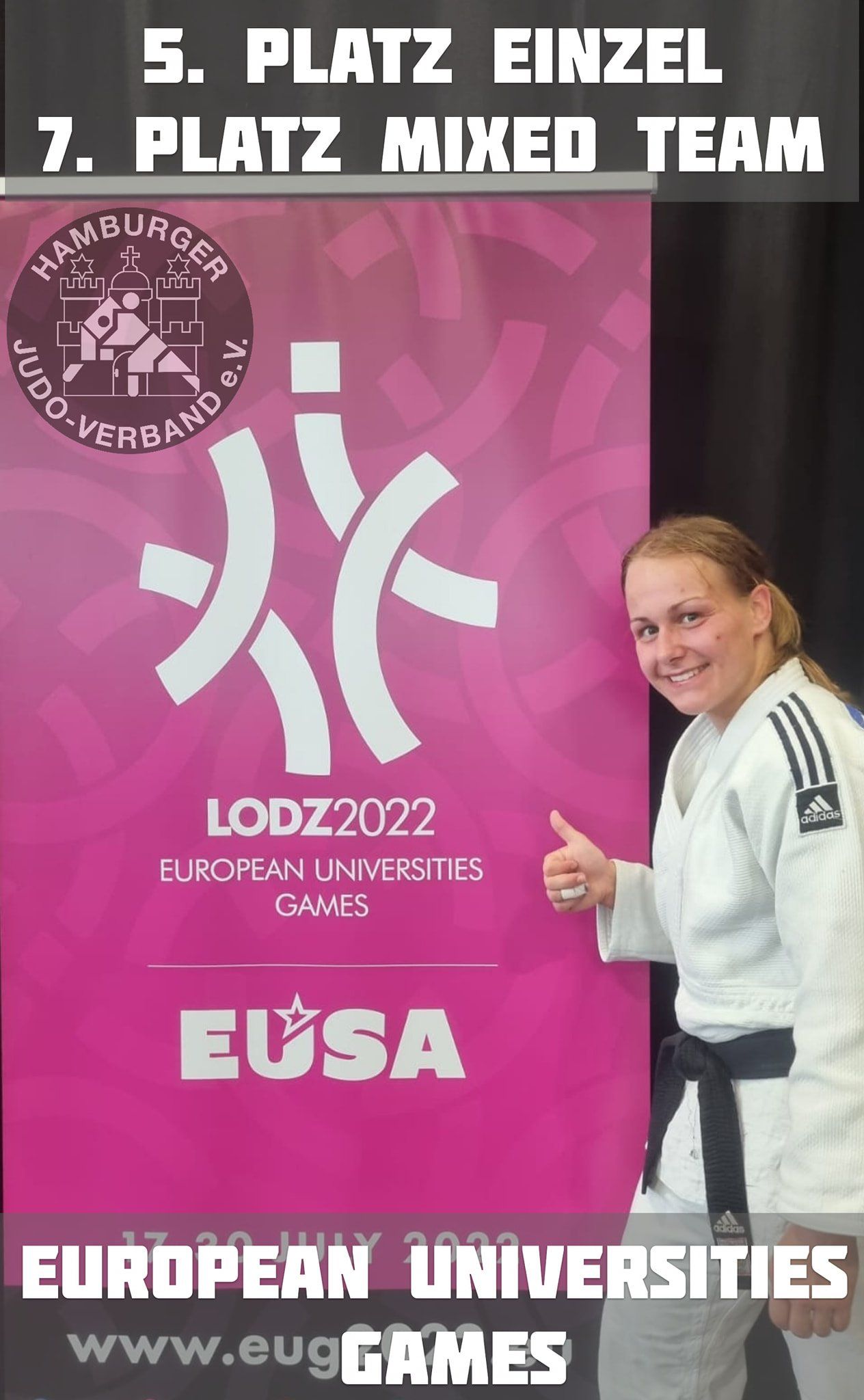 Celine Becker kämpft sich in Lodz 2022 auf den European Universities Games auf Platz 5!