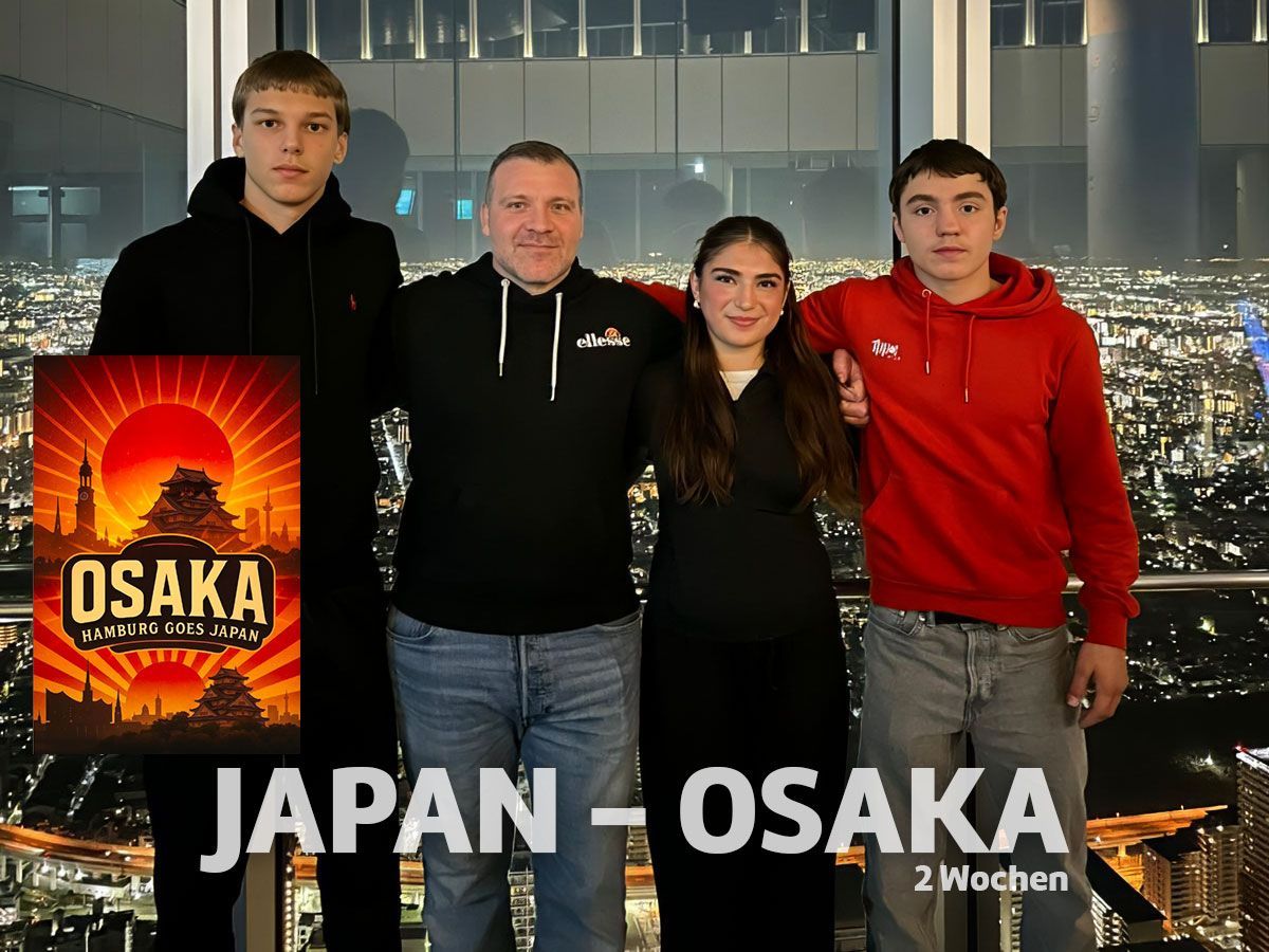 JGS-Trio mit Trainer Florian Hahn in Japan-Osaka