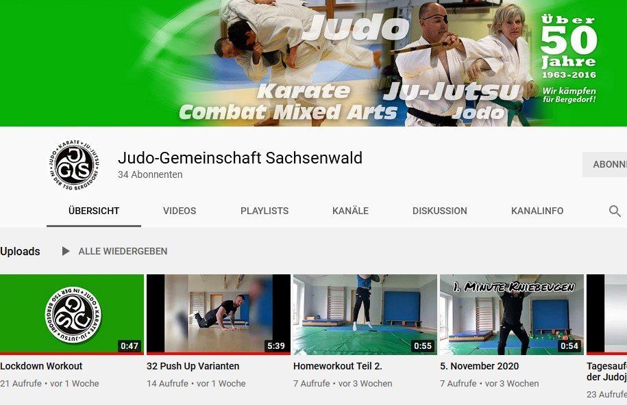 YouTube Kanal Judo-Gemeinschaft Sachsenwald