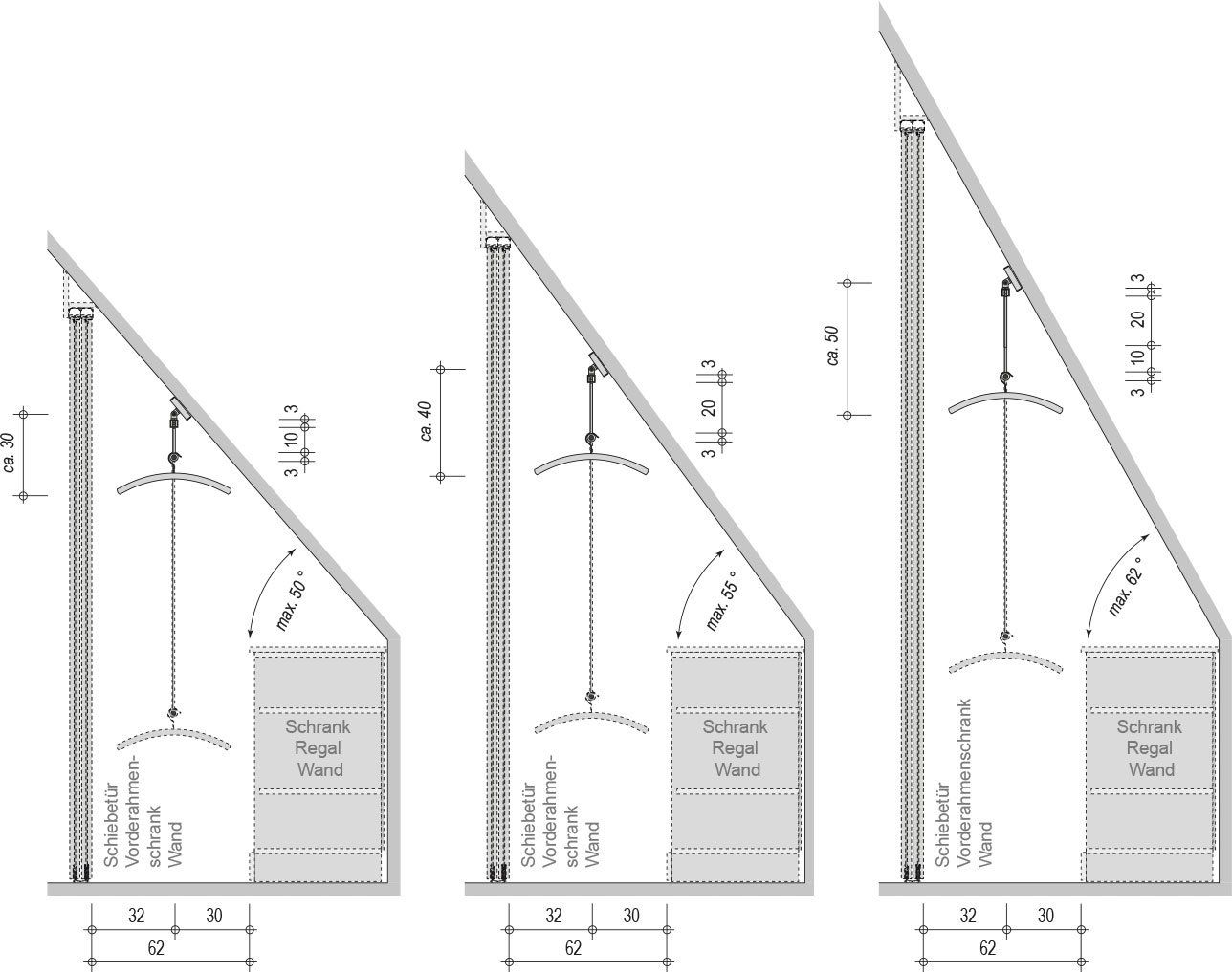 dressglider-Planung: Gleiter, Gleithänger und Gleitanschluss Dachschräge, Zeichnung 2 dressglider-Planung: Gleiter, Gleithänger und Gleitanschluss Dachschräge, Zeichnung 2