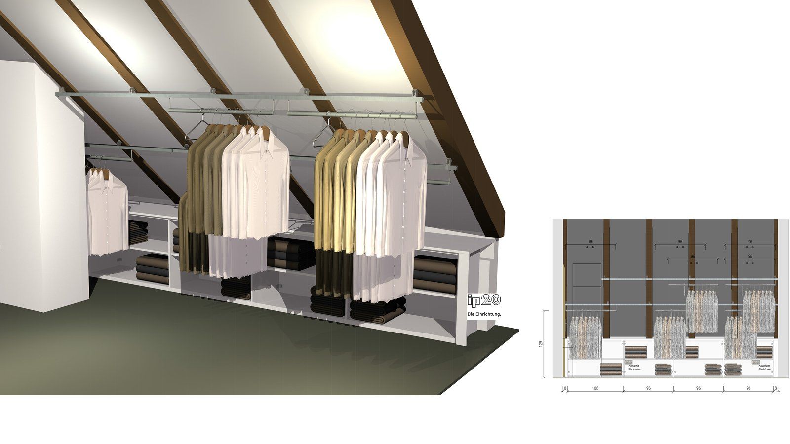Der dressglider im Ankleidezimmer mit Sideboards
