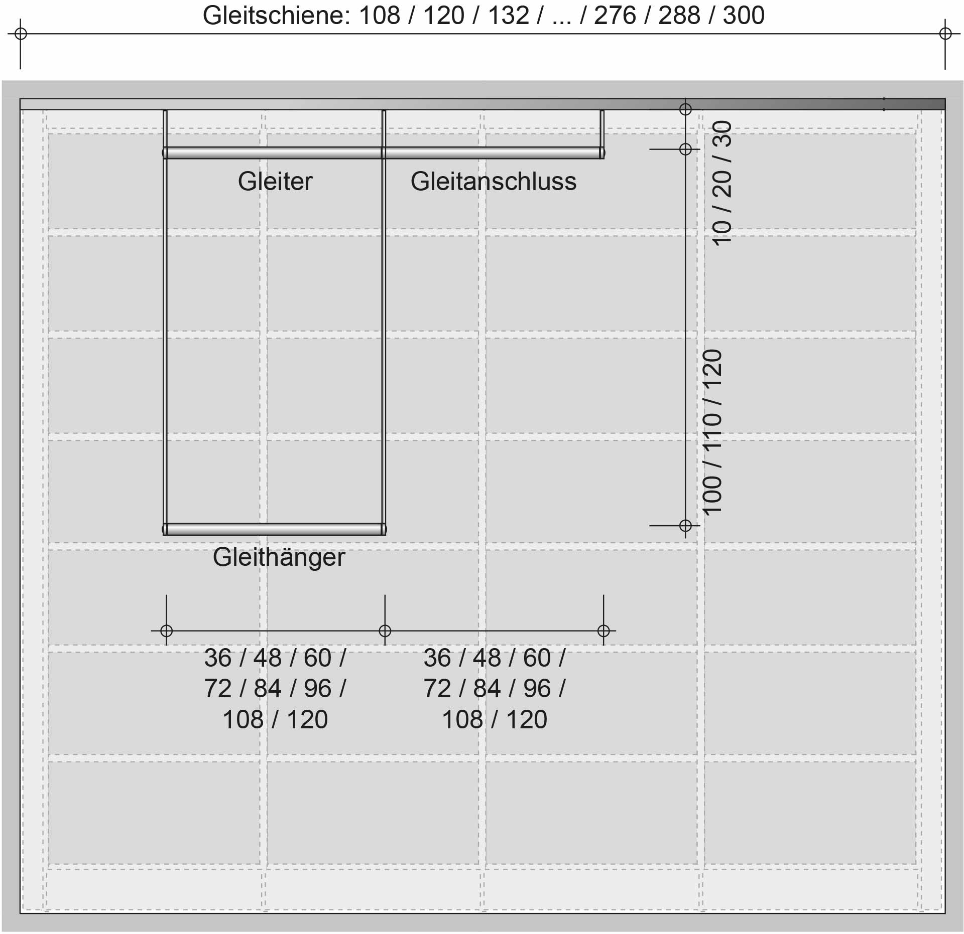 dressglider-Planung: Gleiter, Gleithänger und Gleitanschluss 2, Zeichnung dressglider-Planung: Gleiter, Gleithänger und Gleitanschluss 2, Zeichnung