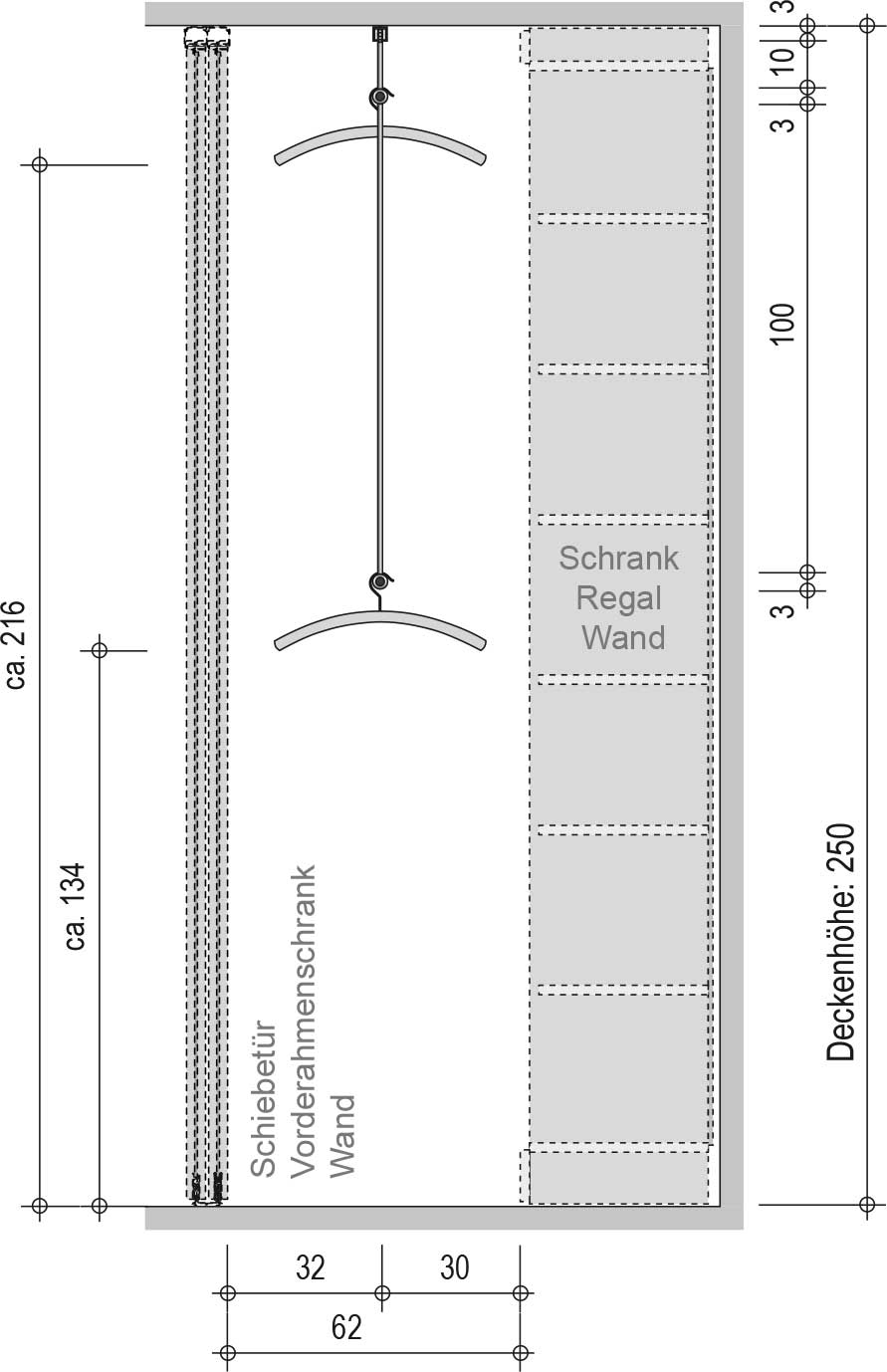 dressglider-Planung: Raumhöhe 250 cm 2 dressglider-Planung: Raumhöhe 250 cm 2
