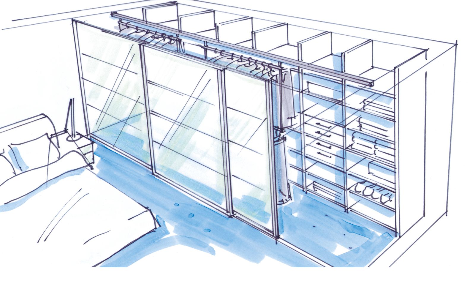dressglider hinter Schiebetüren