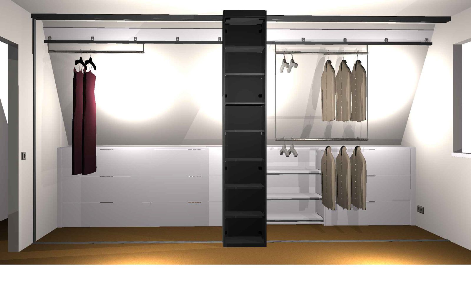 Der dressglider hinter Schiebetüren