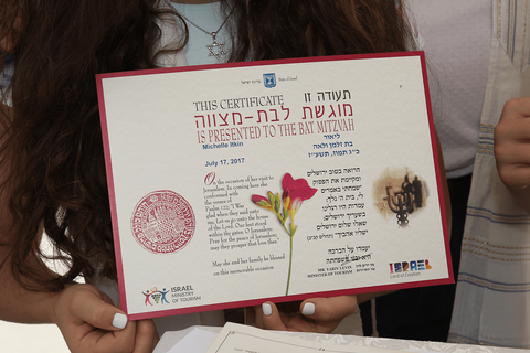 Bat Mitzvah Certificate Bat Mitzvah Certificate
