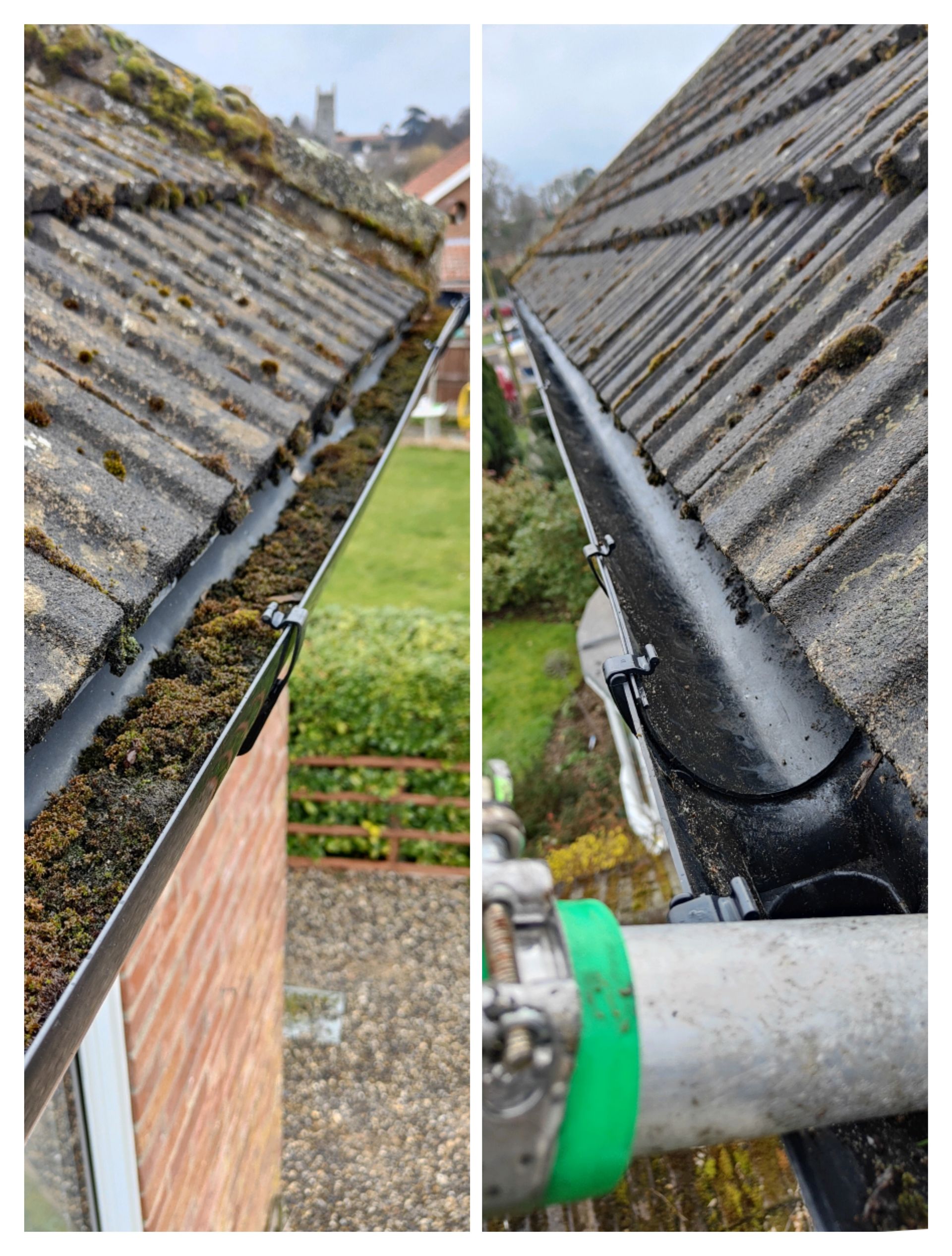 Gutters before and after