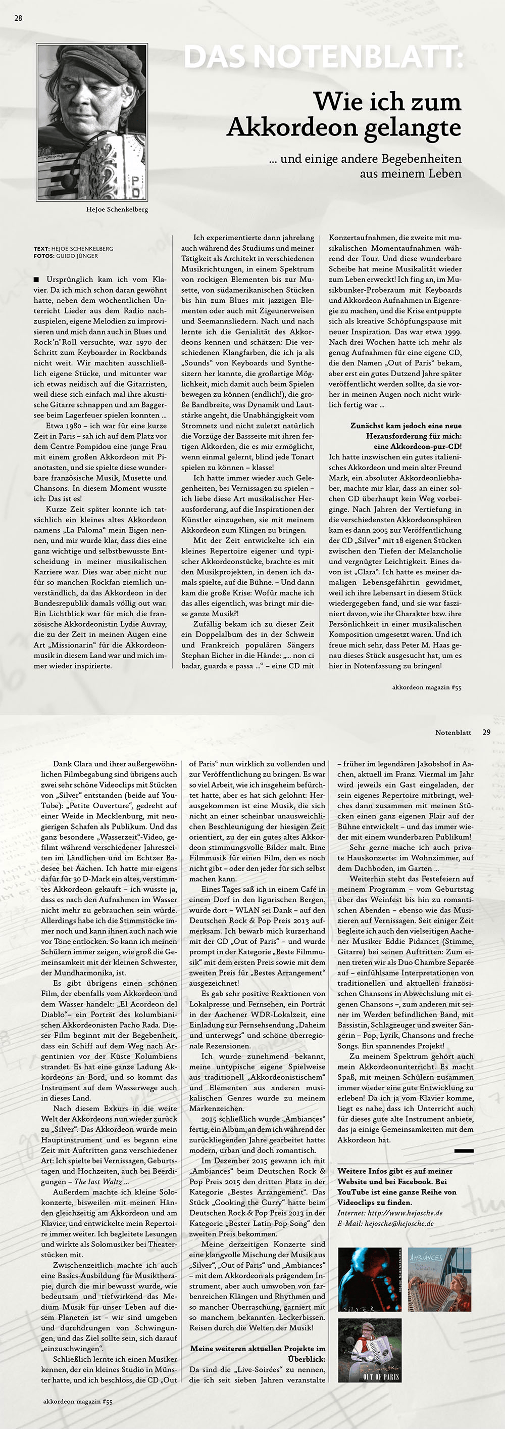 Wie ich zum Akkordeon gelangte, Akkordeon Magazin April 2017 Wie ich zum Akkordeon gelangte