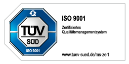 Wir sind nach DIN EN ISO 9001 zertifiziert.