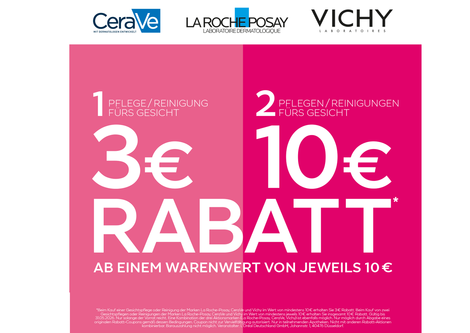 3 EURO und 10 EURO Rabattaktion