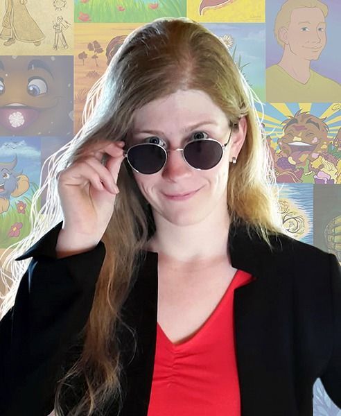 Illustratorin Anja Dannenberg Bild Anja Dannenberg, junge Frau mit Brille und schulterlangem Haar
