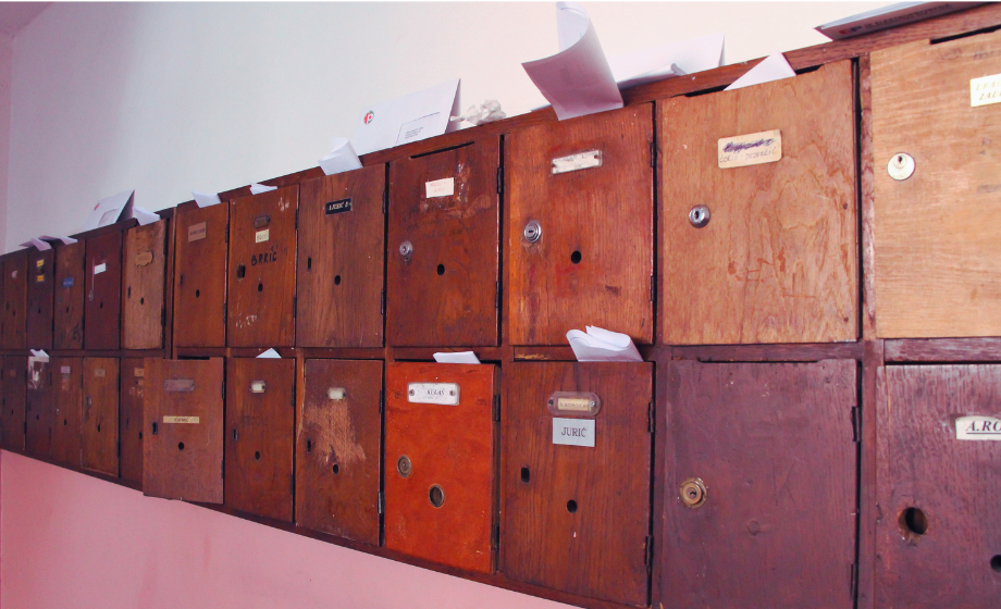 Eine Briefkastenreihe