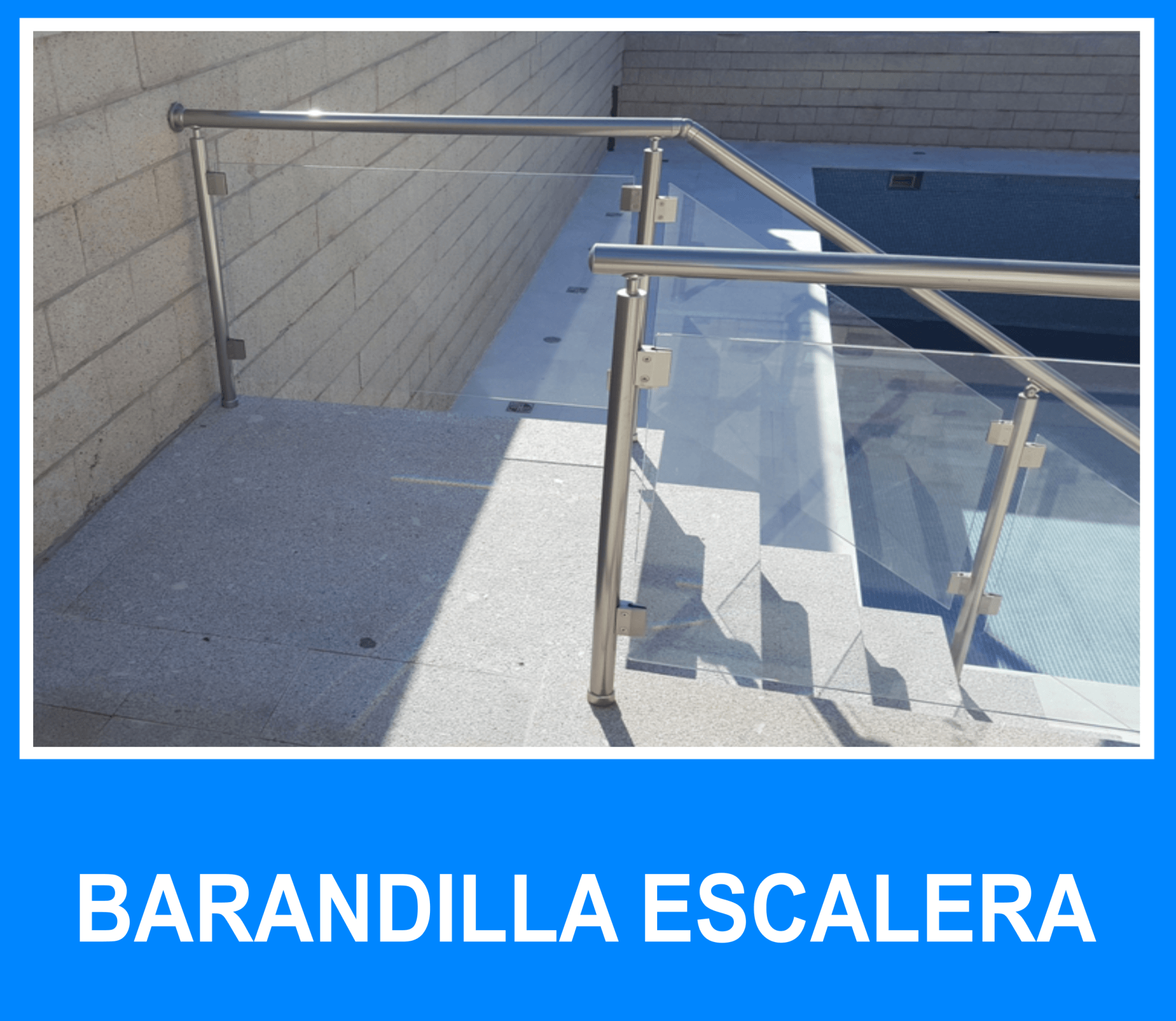 Barandilla acero + cristal