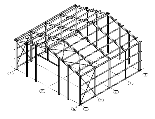 Konstruktion einer Satteldachhalle Konstruktion einer Satteldachhalle