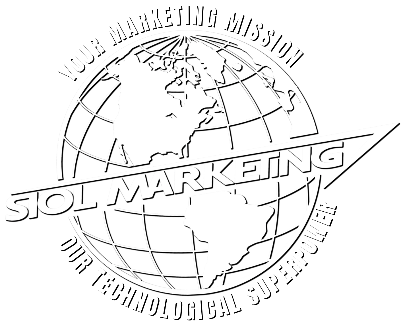 Siol Marketing Weltkugel Logo White