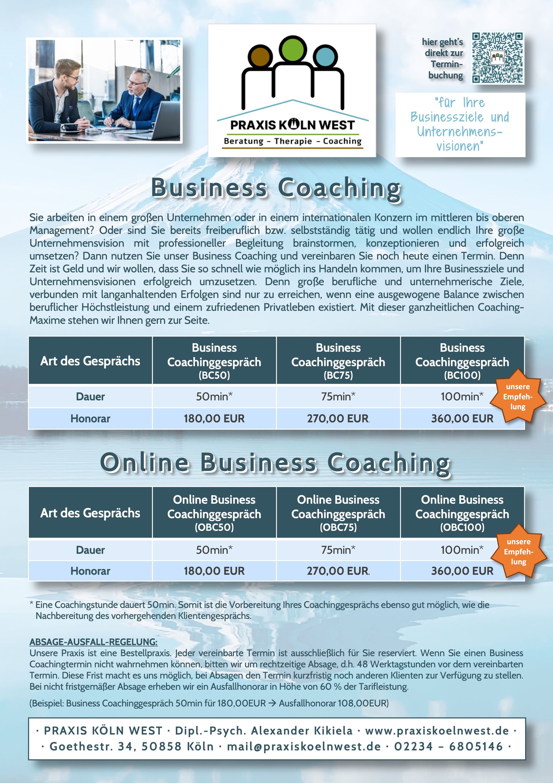 Übersicht Gespräche Business Coaching Übersicht Gespräche Business Coaching
