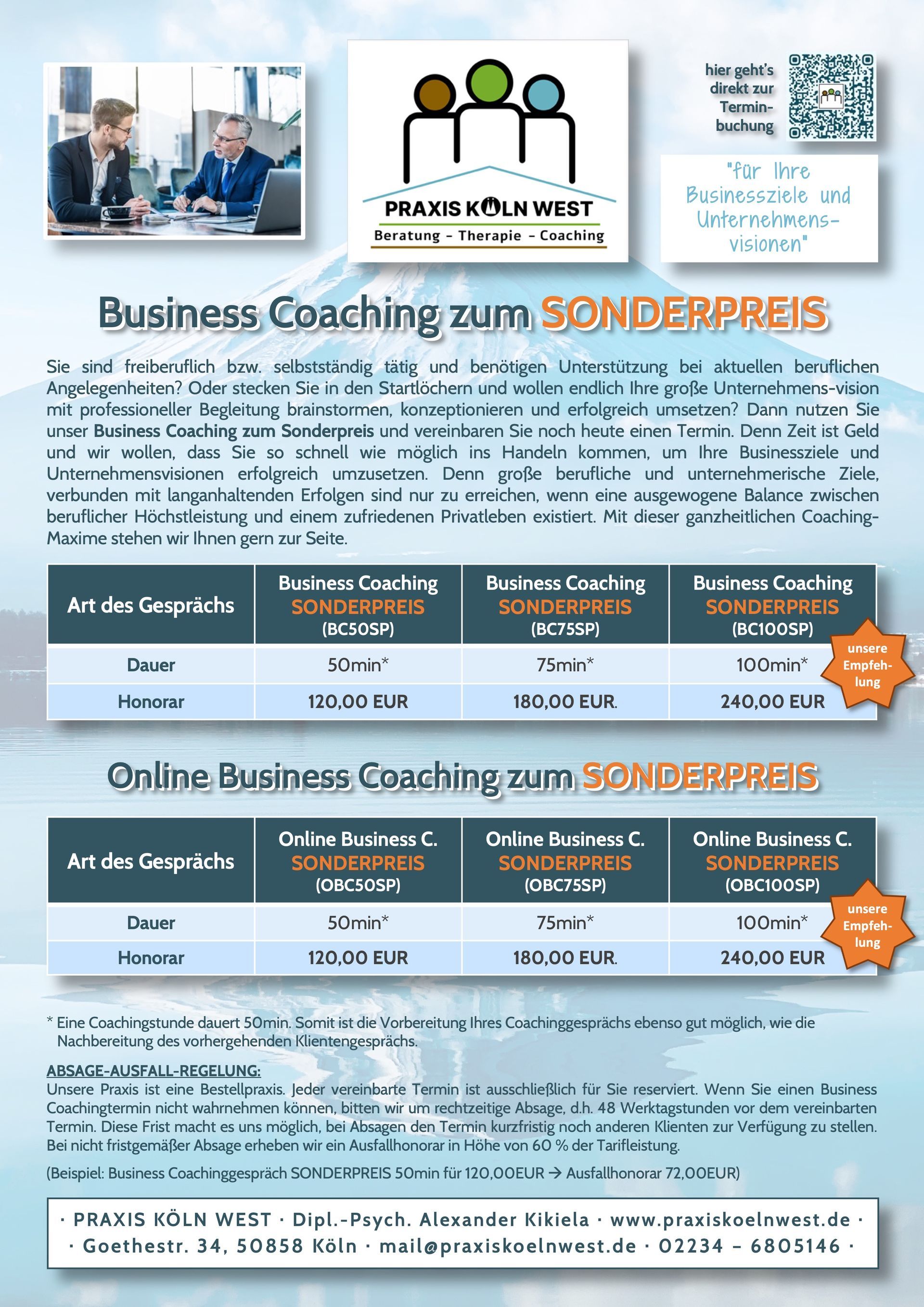 Übersicht Gespräche Business Coaching zum SONDERPREIS Übersicht Gespräche Business Coaching zum SONDERPREIS
