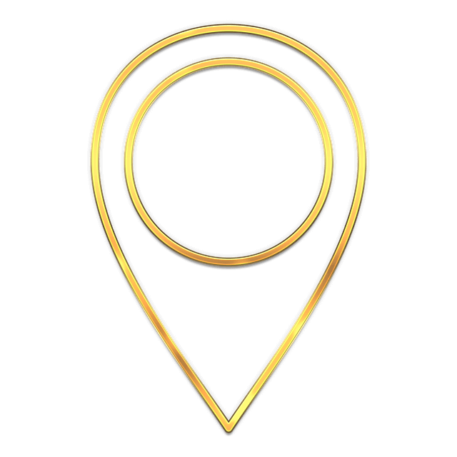 Icono dorado localizador en el mapa