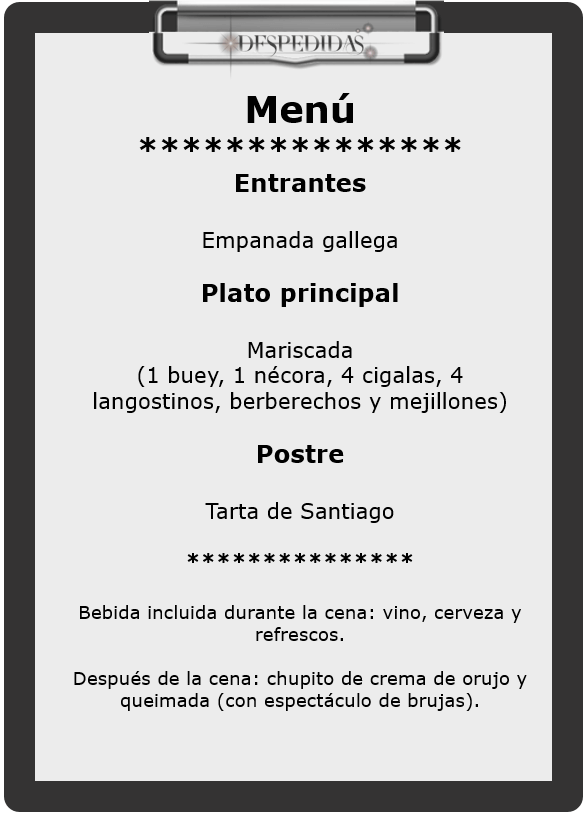 Menú mariscada en barco Sanxenxo