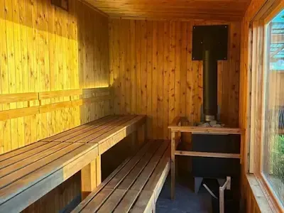 Sundrop sauna equipped with torch gas sauna heater