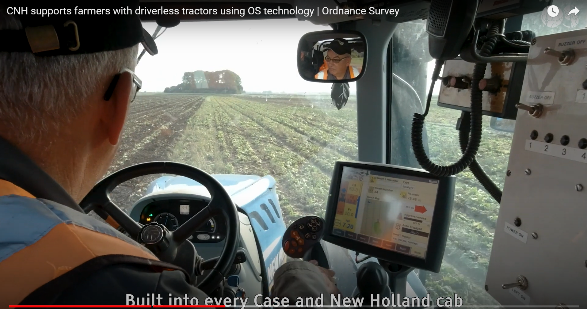 tractor in field using satellite navigation