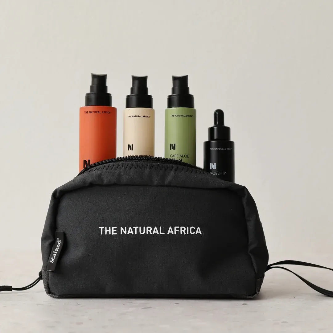 black bag and skin care oils
