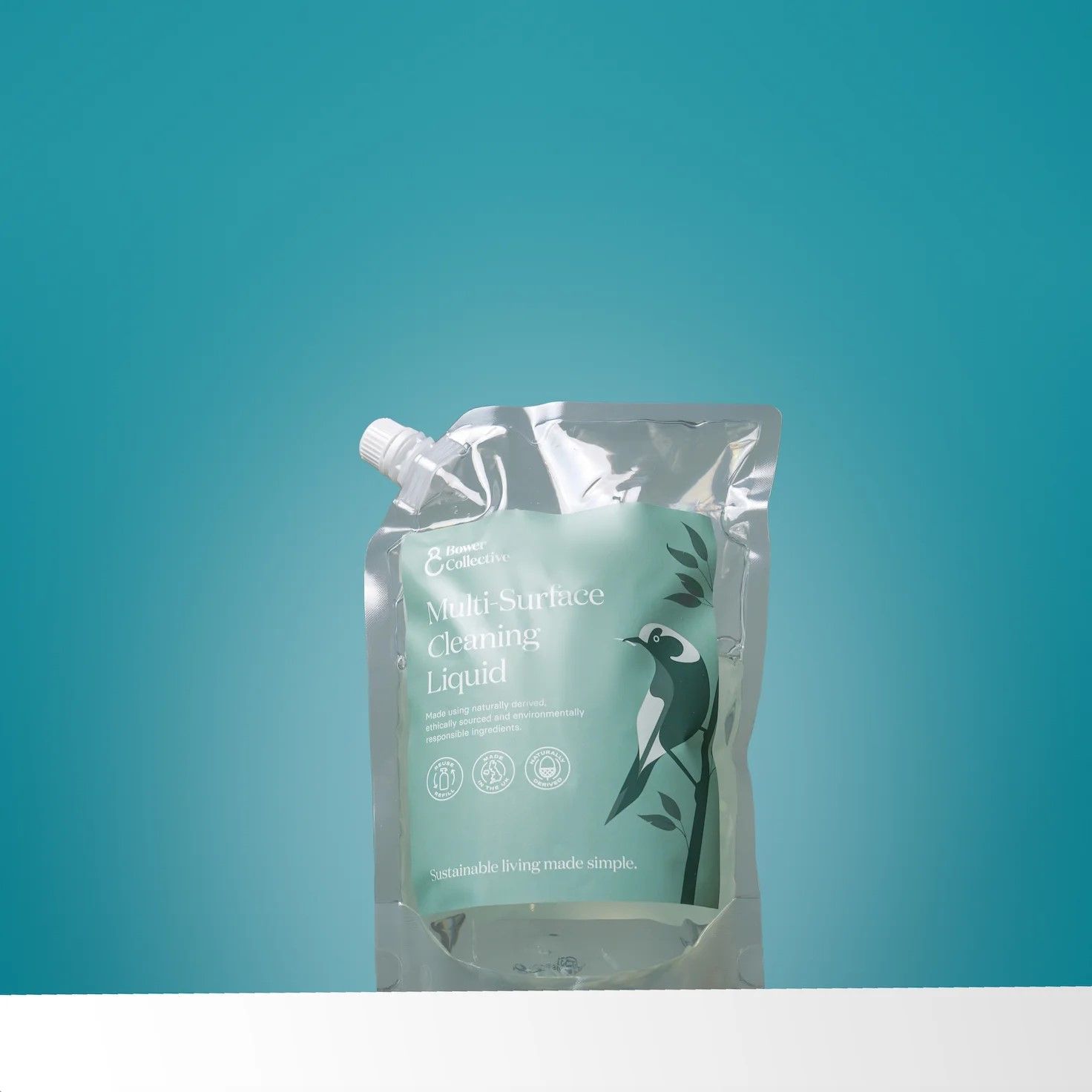 White carrier bag with red print