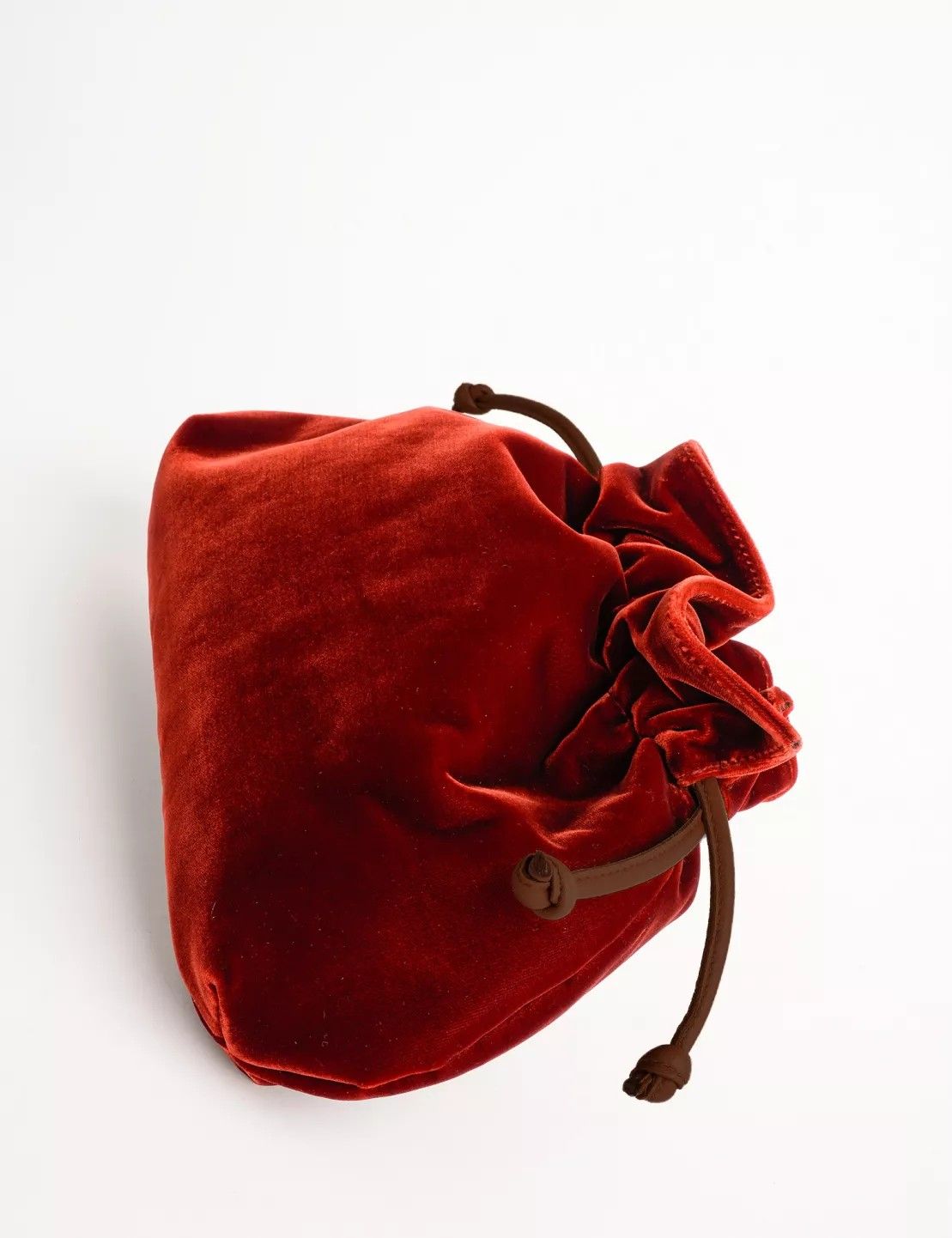 Woman's Brown velvet clutch bag