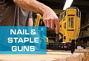 Man using Yellow Stapler Gun