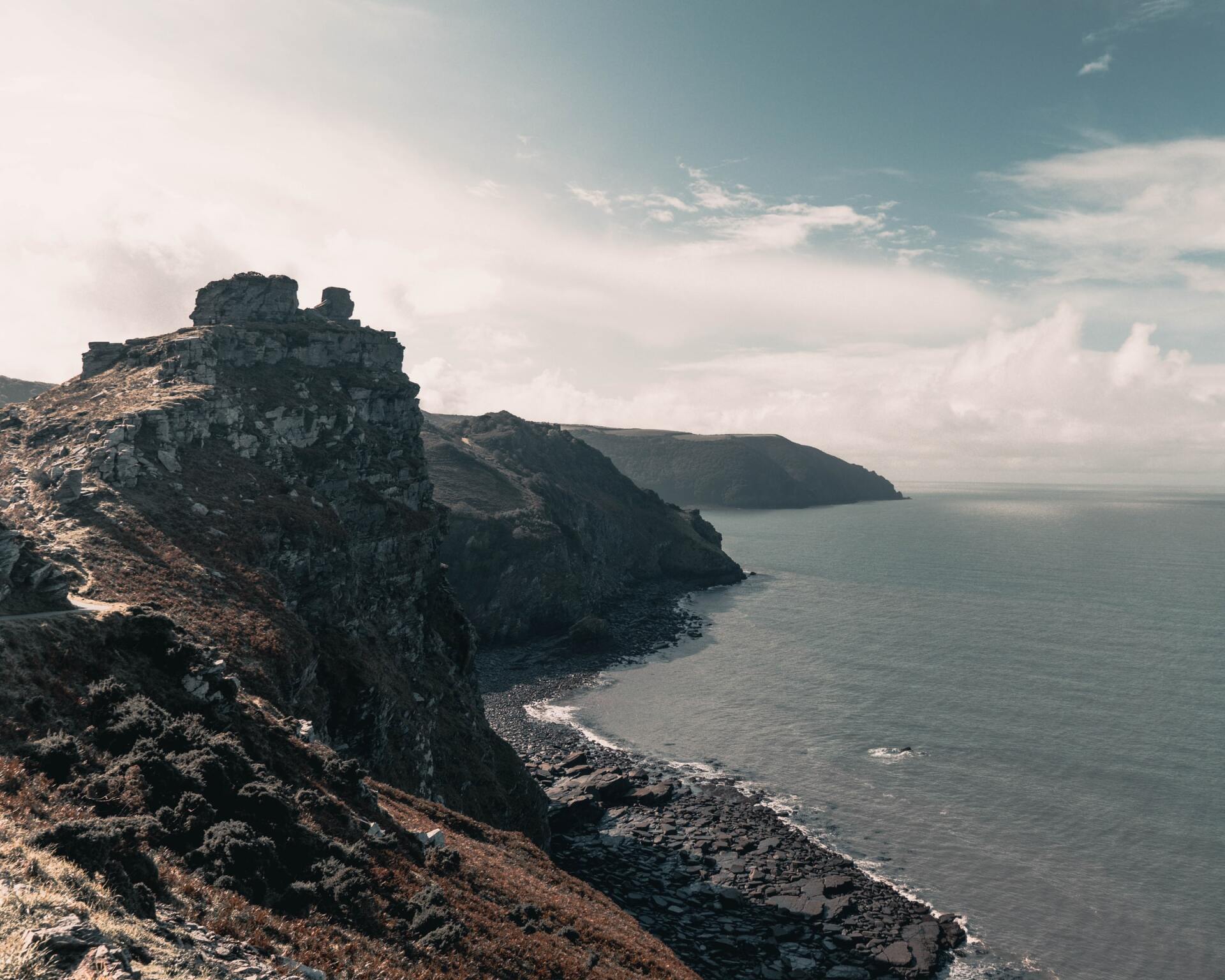 Clifftop Walks with calm sea