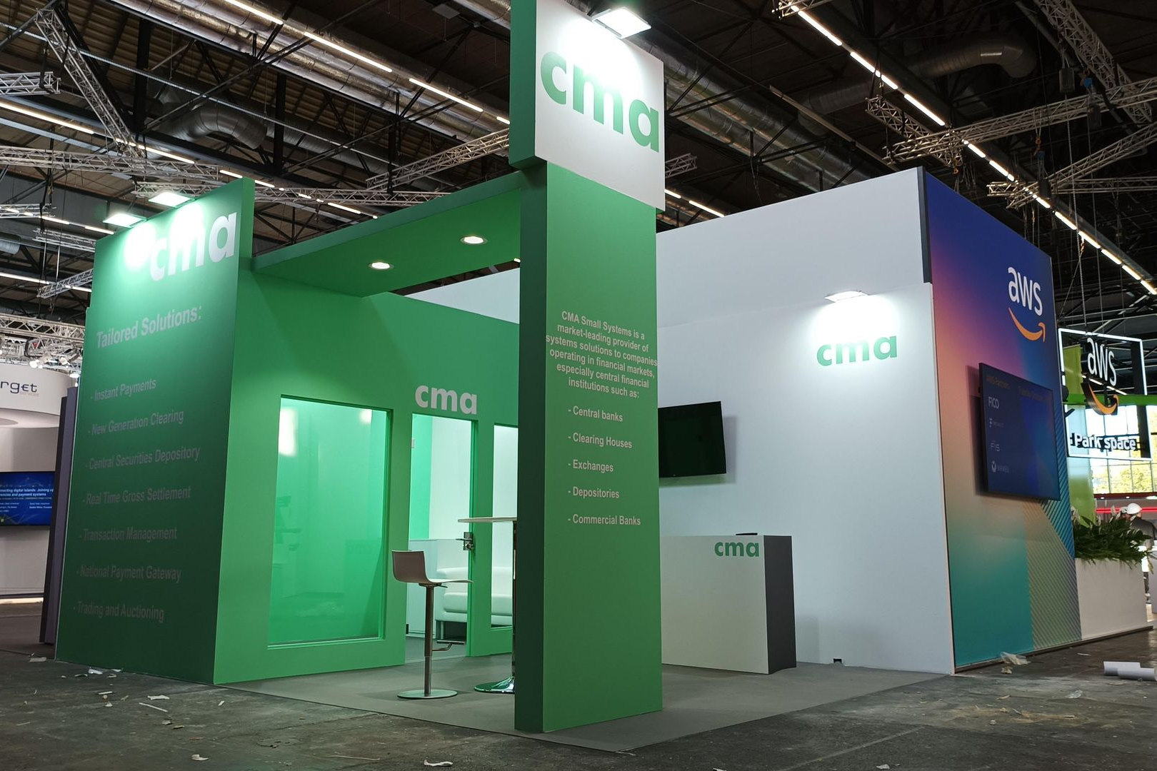 Stand de CMA Small Systems en Sibos Ámsterdam 2022 en RAI Amsterdam
