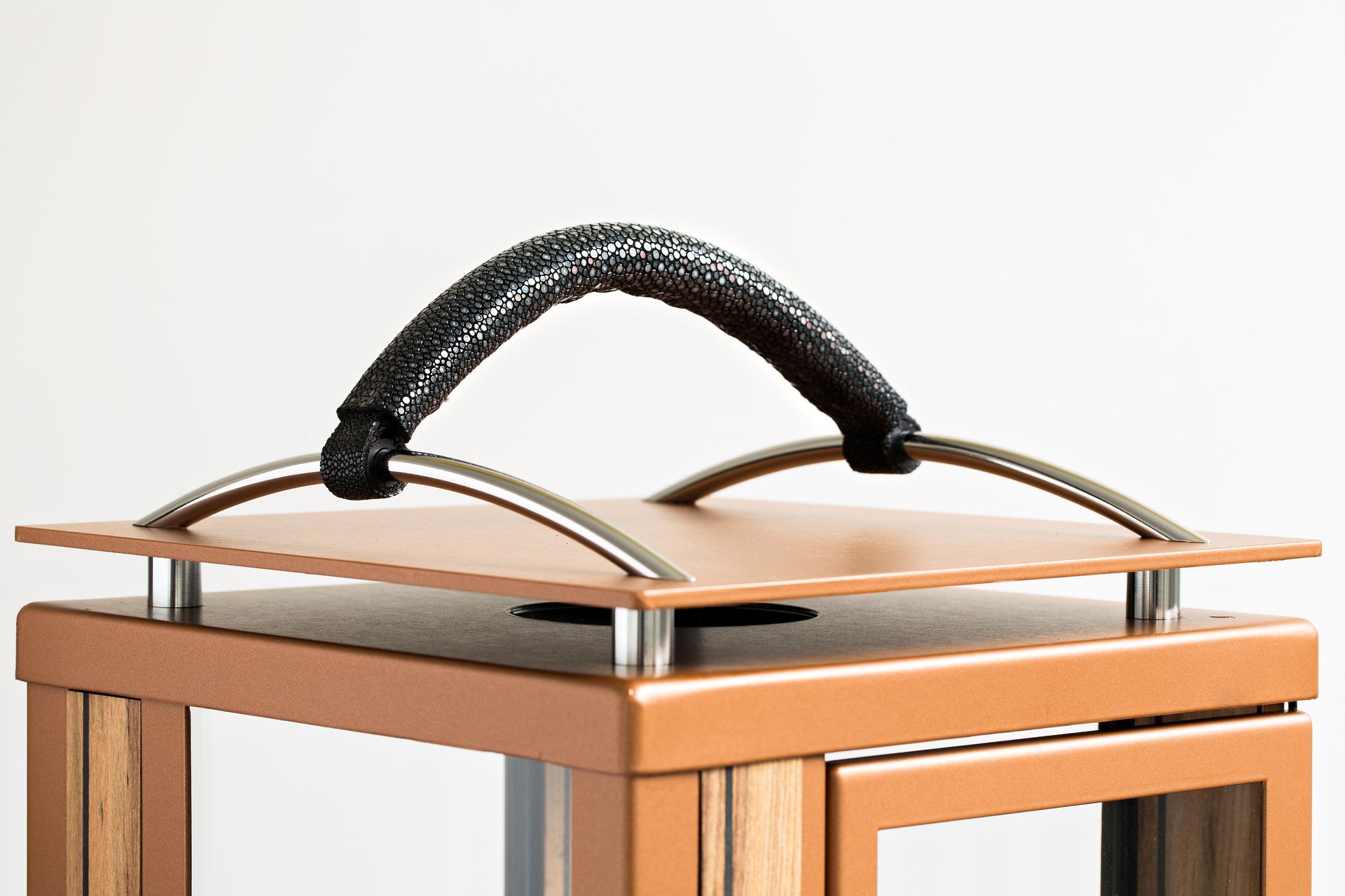 Lineamare lanterns - Yacht Line - foiled in copper and with handle in shagreen black