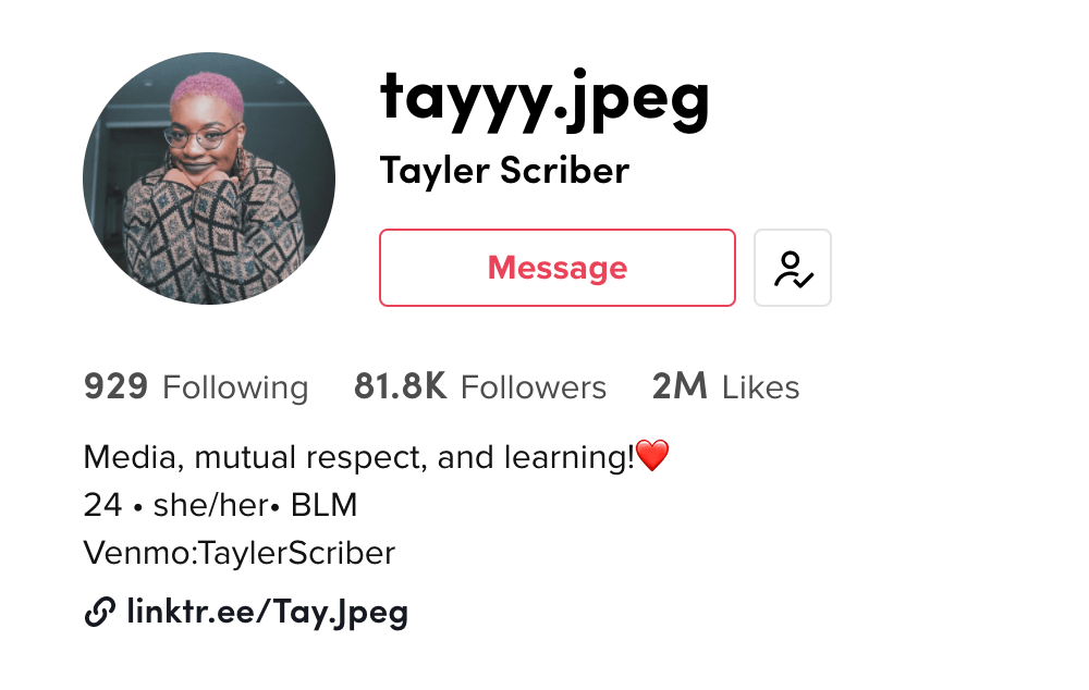 Taylor Scriber TikTok profile