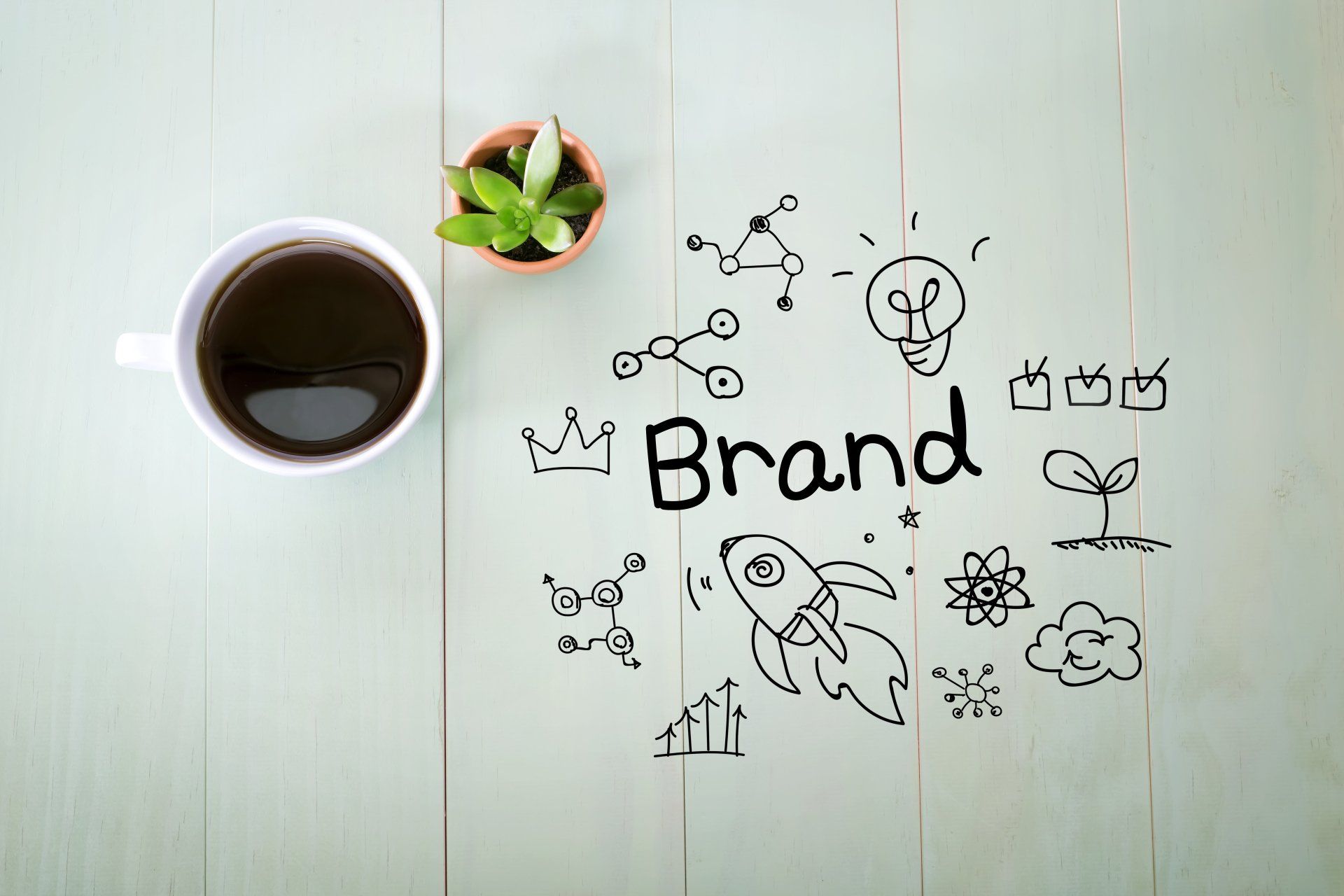 Doodle highlighting elements of brand strategy