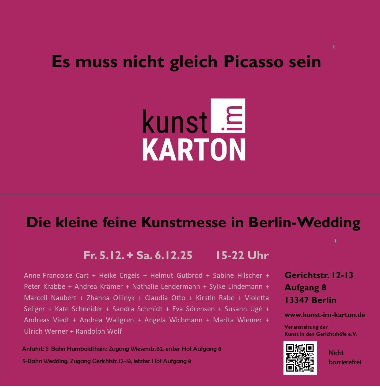 Kunstmesse Berlin, Kunst im Karton, Gerichtshöfe Wedding