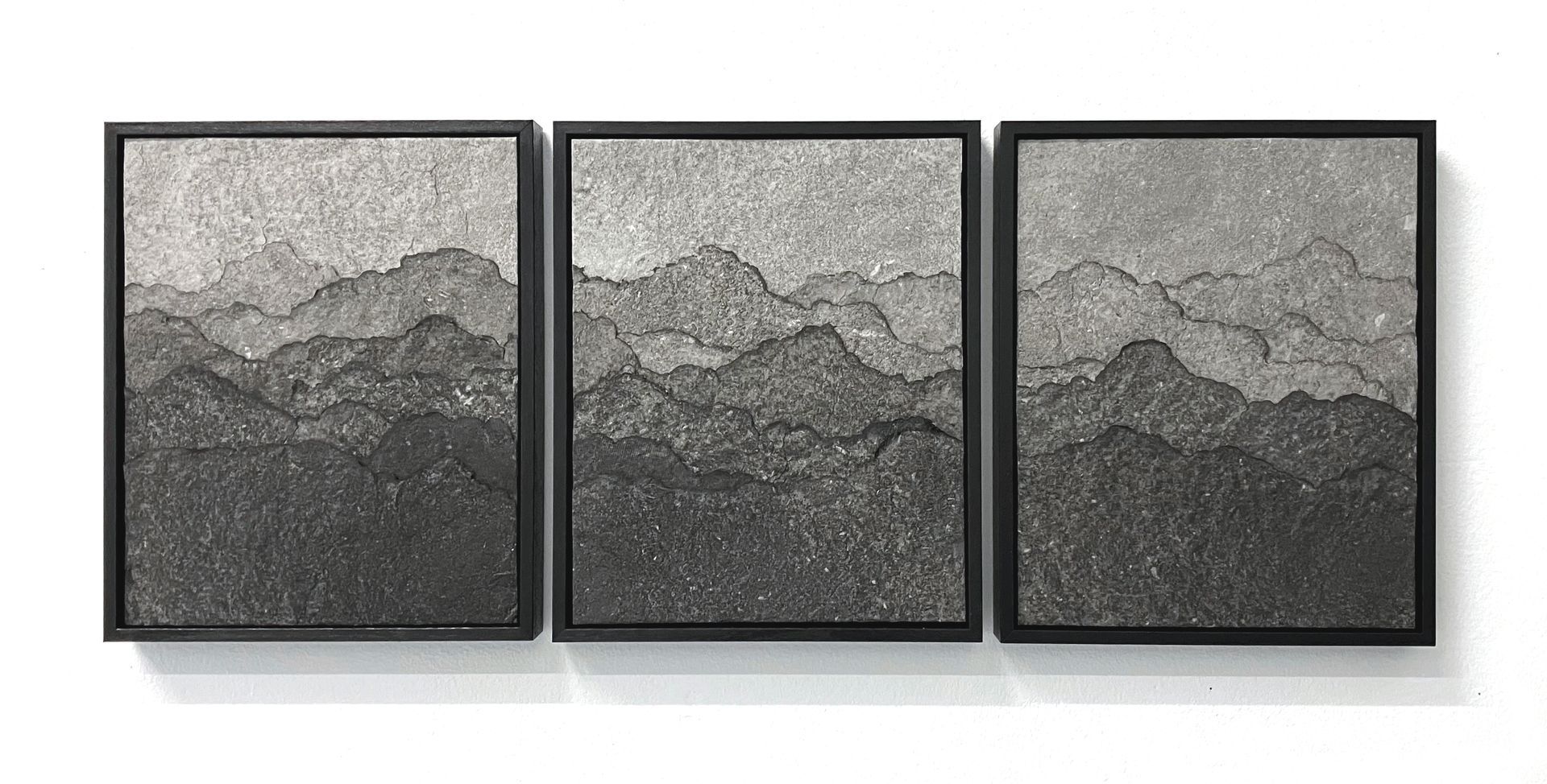 Jene Berge, Japantusche, Papierrelief, Papierkunst, Collage, Berlin, Minimal