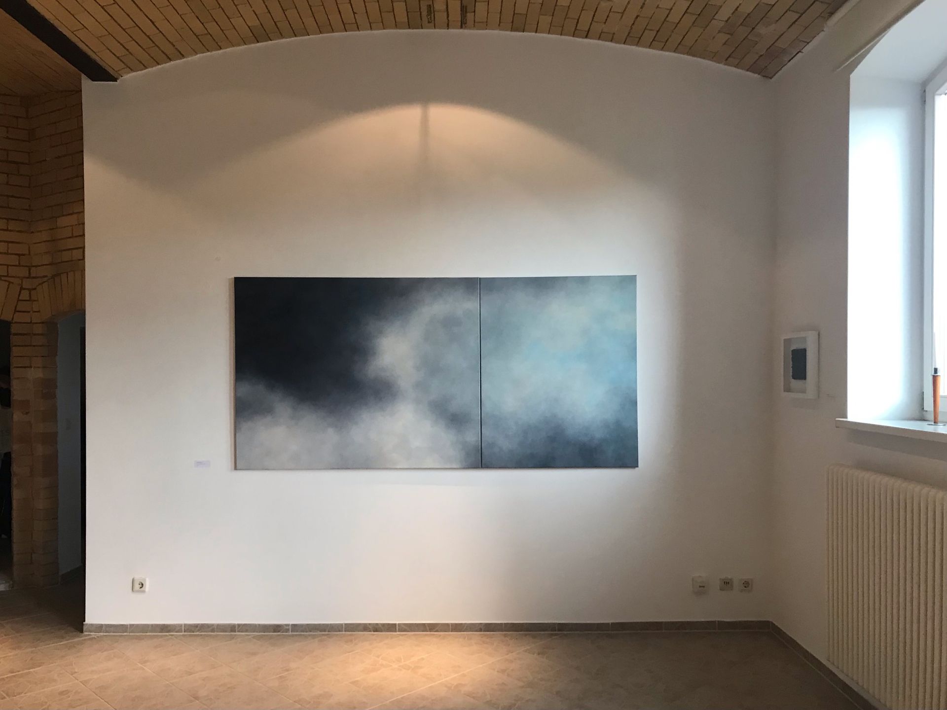 Ausstellungsansicht Wolkenstücke, Wolken, Malerei, Berlin, Brandenburg, Kirstin Rabe