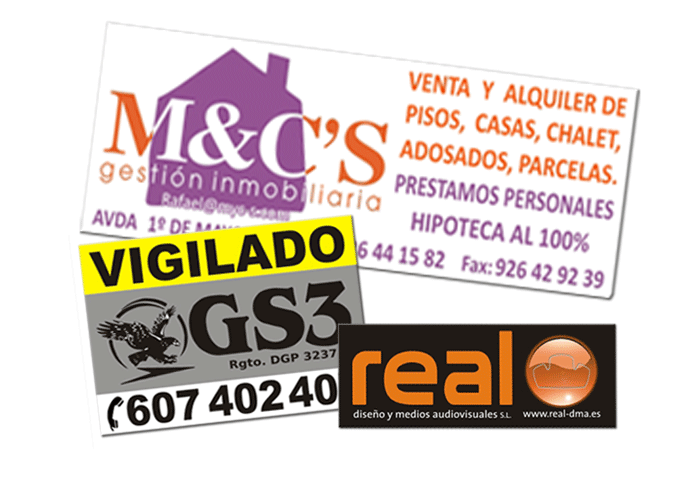 carteles baratos, carteles inmobiliaria, adhesivos para portales, inmobiliaria, carteles polipropileno