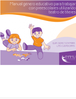 ●	Manual género educativo para trabajar con preescolares utilizando teatro de títeres: Las personas encargadas del cuidado de niños y niñas preescolares influyen en su aprendizaje a través de la convivencia diaria. Las interacciones, normas y expectativas que se les enseñan reflejan lo que se espera de cada género según las costumbres. Los niños pasan aproximadamente doce horas al día en estos centros, donde reciben alimentación, higiene y actividades formativas. Por ello, es crucial que las cuidadoras reflexionen sobre sus propias experiencias y los valores que transmiten, reconociendo la importancia de la igualdad y equidad de género. La familia, la comunidad, la escuela y los medios de comunicación son fundamentales en la formación de los niños. En Costa Rica, el
